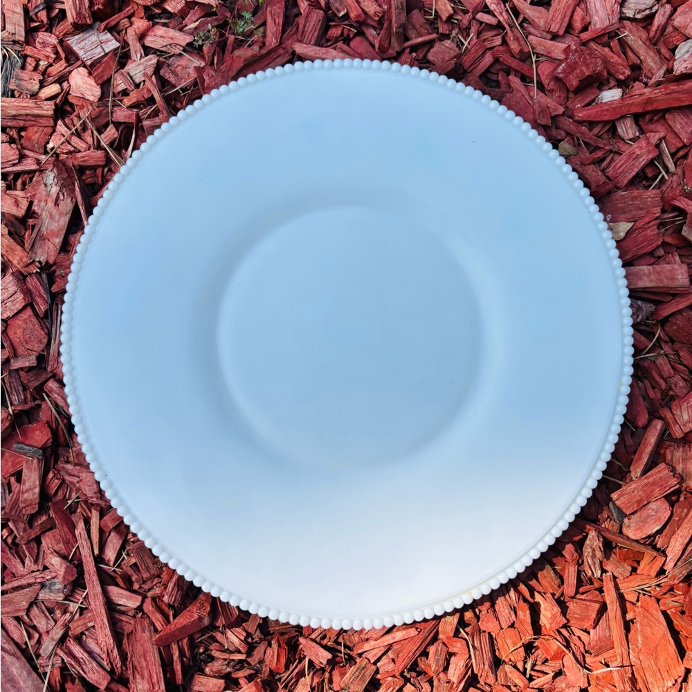 Elegant White Beaded Dinner Plate